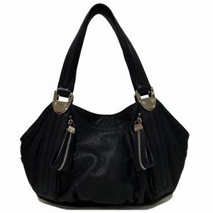 B. Makowsky Black Leather Shopper Bag